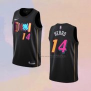 Camiseta Miami Heat Tyler Herro NO 14 Ciudad 2021-22 Negro