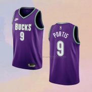 Camiseta Milwaukee Bucks Bobby Portis NO 9 Classic 2022-23 Violeta