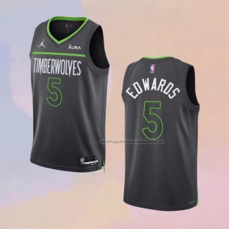 Camiseta Minnesota Timberwolves Anthony Edwards NO 5 Statement 2022-23 Negro