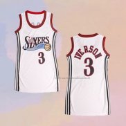 Camiseta Mujer Philadelphia 76ers Allen Iverson NO 3 Blanco