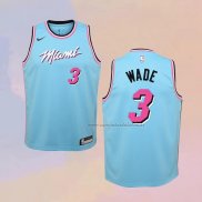 Camiseta Nino Miami Heat Dwyane Wade NO 3 Ciudad Azul