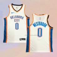 Camiseta Oklahoma City Thunder Russell Westbrook NO 0 Association Blanco