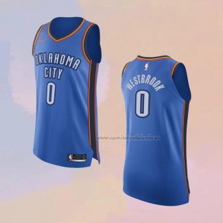 Camiseta Oklahoma City Thunder Russell Westbrook NO 0 Icon Autentico Azul