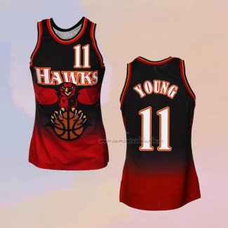 Camiseta Atlanta Hawks Trae Young NO 11 Hardwood Classics Throwback Rojo