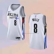 Camiseta Brooklyn Nets Patty Mills NO 8 Ciudad 2022-23 Blanco