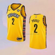 Camiseta Brooklyn Nets Taurean Prince NO 2 Ciudad 2020-21 Amarillo