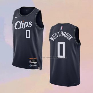 Camiseta Los Angeles Clippers Russell Westbrook NO 0 Ciudad 2023-24 Azul