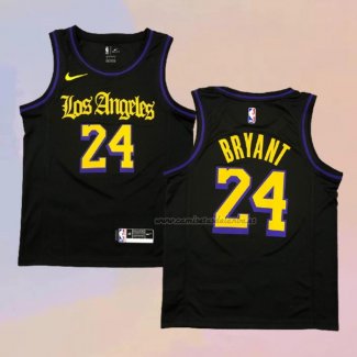 Camiseta Los Angeles Lakers Kobe Bryant NO 24 Ciudad 2019-20 Negro