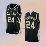 Camiseta Milwaukee Bucks Pat Connaughton NO 24 Statement 2022-23 Negro