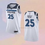 Camiseta Minnesota Timberwolves Derrick Rose NO 25 Association Blanco