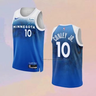 Camiseta Minnesota Timberwolves Mike Conley JR. NO 10 Ciudad 2023-24 Azul