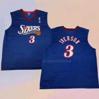 Camiseta Philadelphia 76ers Allen Iverson NO 3 Retro Azul2