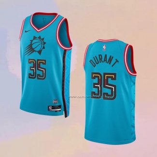 Camiseta Phoenix Suns Kevin Durant NO 35 Ciudad 2022-23 Azul