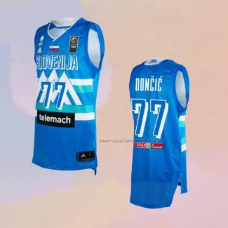 Camiseta Slovenia Luka Doncic NO 77 Tokyo 2021 Azul