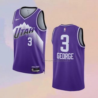 Camiseta Utah Jazz Keyonte George NO 3 Ciudad 2023-24 Violeta