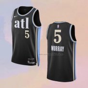 Camiseta Atlanta Hawks Dejounte Murray NO 5 Ciudad 2023-24 Negro