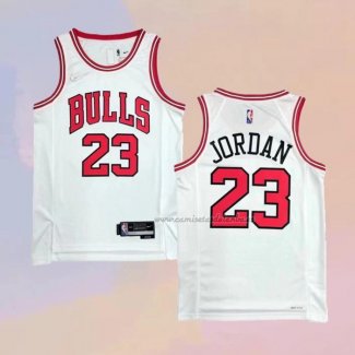 Camiseta Chicago Bulls Michael Jordan NO 23 Association 2021 Blanco