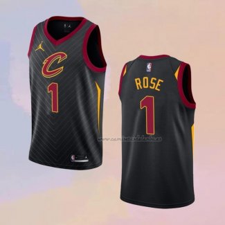 Camiseta Cleveland Cavaliers Derrick Rose NO 1 Statement 2020-21 Negro