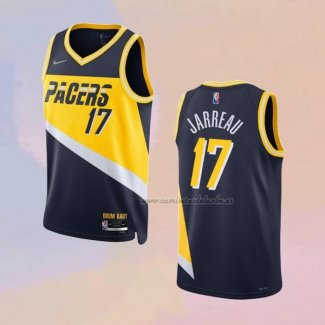 Camiseta Indiana Pacers DeJon Jarreau NO 17 Ciudad 2021-22 Azul