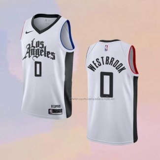 Camiseta Los Angeles Clippers Russell Westbrook NO 0 Ciudad Blanco