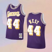 Camiseta Los Angeles Lakers Jerry West NO 44 Mitchell & Ness 1971-72 Violeta