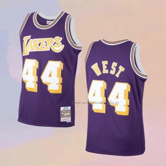 Camiseta Los Angeles Lakers Jerry West NO 44 Mitchell & Ness 1971-72 Violeta