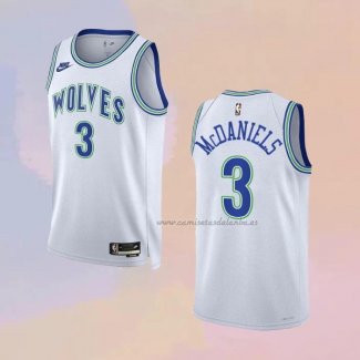 Camiseta Minnesota Timberwolves Jaden Mcdaniels NO 3 Classic 2023-24 Blanco