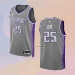 Camiseta Sacramento Kings Alex Len NO 25 Ciudad 2022-23 Gris