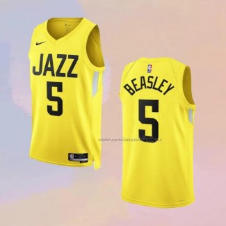 Camiseta Utah Jazz Malik Beasley NO 5 Icon 2022-23 Amarillo